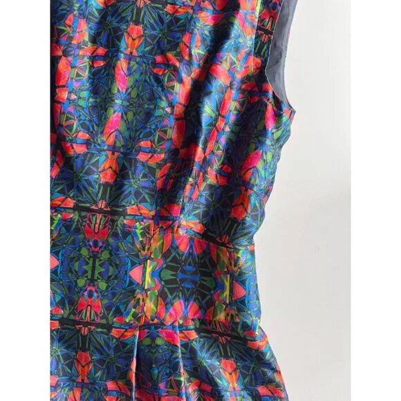 HUGO BY HUGO BOSS Kalilas Kaleidoscope Print Silk Charmeuse Sheath Dress, Size 0 - Picture 7 of 12